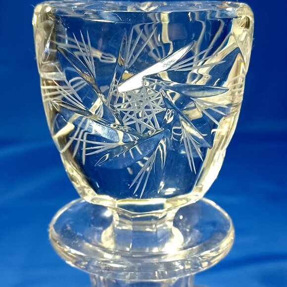 Vtg Bohemian Cut Lead Crystal Decanter 6 Wine Sherry Cordial Glasses Set - Picture 14 of 16